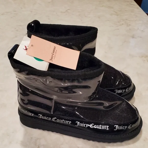 NWT Juicy Couture Klash Winter Boots Faux Fur Lined Sz 8 Black - Picture 9 of 9